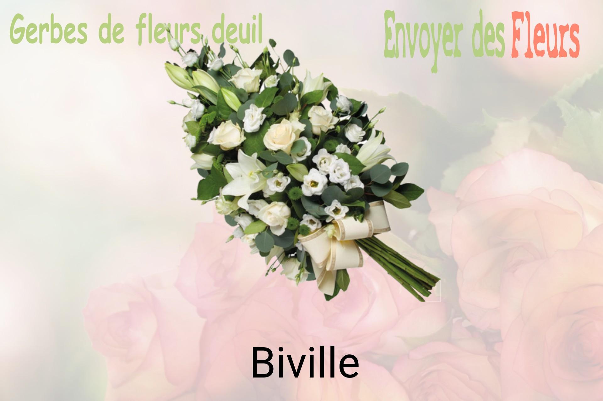Gerbe de fleurs de deuil livrée à Biville